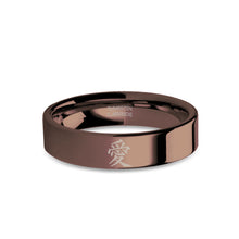Load image into Gallery viewer, Love Ai Chinese Character Engraved Chocolate Brown Tungsten Ring