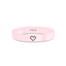 Load image into Gallery viewer, Retro 8-bit Pixel Heart Laser Engraved Pink Ceramic Wedding Band