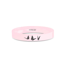 Load image into Gallery viewer, Butterflies Insect Engraved Pink Ceramic Wedding Ring, Polished