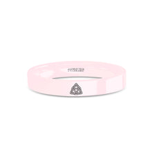 Load image into Gallery viewer, Triquetra Celtic Triangle Knot Laser Engraved Pink Ceramic Ring