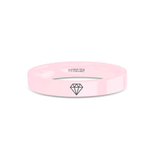 Load image into Gallery viewer, Diamond Icon Laser Engraving Pink Ceramic Womens Wedding Band