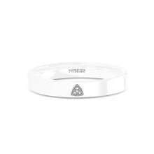Load image into Gallery viewer, Celtic Trinity Triquetra Engraved White Ceramic Wedding Band