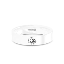 Load image into Gallery viewer, Ladybug Laser Engraved White Ceramic Wedding Band, Polished