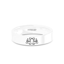 Load image into Gallery viewer, Lotus Flower Buddhist Zen Engraved White Ceramic Wedding Ring