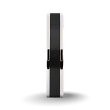 Load image into Gallery viewer, Brushed Black Ceramic Inlay Titanium Wedding Band for Men, Women