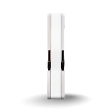 Load image into Gallery viewer, Brushed White Ceramic Inlay Titanium Wedding Band for Men, Women