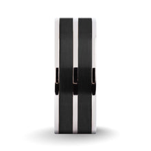 Load image into Gallery viewer, Brushed Black Ceramic Inlay Titanium Wedding Band for Men, Women
