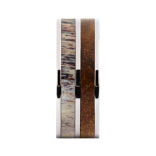 Load image into Gallery viewer, Koa Wood, Genuine Deer Antler Inlay Titanium Wedding Ring