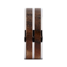 Load image into Gallery viewer, Exotic Dark Walnut Wood Twin Inlay Titanium Wedding Ring