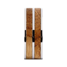Load image into Gallery viewer, Real Whiskey Barrel Oak Wood Twin Inlay Titanium Wedding Ring