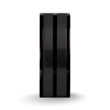Load image into Gallery viewer, Stealthy Black on Black Ceramic Inlay Titanium Wedding Band