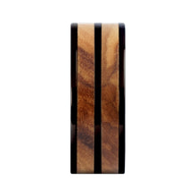 Load image into Gallery viewer, Exotic Olive Wood Twin Inlay Black Titanium Wedding Ring for Men