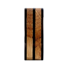 Load image into Gallery viewer, Real Whiskey Barrel Wood Twin Inlay Black Titanium Wedding Band