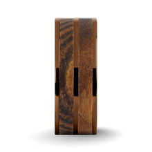 Load image into Gallery viewer, Black Grain Bocote Wood Inlay Brown Titanium Wedding Ring