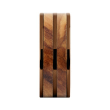 Load image into Gallery viewer, Genuine Olive Wood Twin Inlay Brown Titanium Wedding Ring for Men