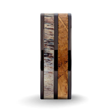 Load image into Gallery viewer, Whiskey Wood, Deer Antler Gunmetal Gray Titanium Wedding Ring