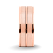 Load image into Gallery viewer, Rose Gold Titanium Wedding Ring with Brushed Tungsten Inlay
