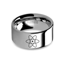 Load image into Gallery viewer, Atom Nucleus Proton Electron Laser Engraved Tungsten Wedding Band