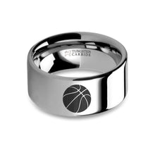 Load image into Gallery viewer, Basketball Laser Engraved Tungsten Carbide Wedding Ring