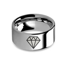 Load image into Gallery viewer, Diamond Symbol Laser Engraving Tungsten Carbide Wedding Ring