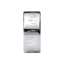 Load image into Gallery viewer, Forest Tree Line Landscape Laser Engraved Silver Tungsten Ring