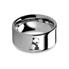 Load image into Gallery viewer, Baby Panda Cub Laser Engraved Tungsten Wedding Ring, Polished