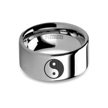 Load image into Gallery viewer, Yin Yang Symbol Laser Engraved Tungsten Carbide Wedding Band