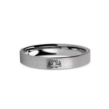 Load image into Gallery viewer, Lotus Flower Zen Laser Engraved Tungsten Wedding Ring, Brushed
