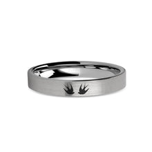 Load image into Gallery viewer, Swallows Birds Laser Engraved Tungsten Wedding Band, Brushed