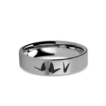 Load image into Gallery viewer, Butterflies Insect Laser Engraved Tungsten Wedding Ring, Brushed