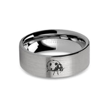Load image into Gallery viewer, Ladybug Insect Laser Engraved Tungsten Wedding Ring, Brushed
