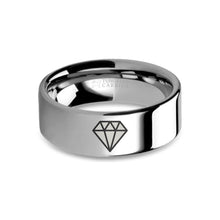 Load image into Gallery viewer, Diamond Symbol Laser Engraving Tungsten Carbide Wedding Ring