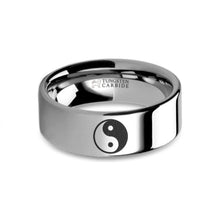 Load image into Gallery viewer, Yin Yang Symbol Laser Engraved Tungsten Carbide Wedding Band
