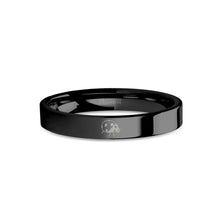 Load image into Gallery viewer, Ladybug Insect Engraved Black Tungsten Wedding Ring, Polished