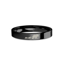 Load image into Gallery viewer, Mama Bear Cubs Laser Engraved Black Tungsten Carbide Wedding Ring