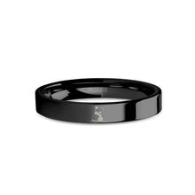 Load image into Gallery viewer, Baby Panda Cub Engraved Black Tungsten Wedding Band, Polished