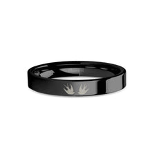 Load image into Gallery viewer, Swallow Birds Engraved Black Tungsten Wedding Band, Polished
