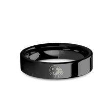Load image into Gallery viewer, Ladybug Insect Engraved Black Tungsten Wedding Ring, Polished