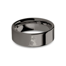 Load image into Gallery viewer, Baby Panda Cub Gunmetal Gray Tungsten Wedding Band, Polished