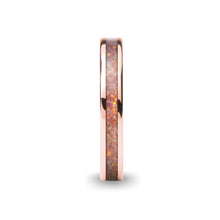Load image into Gallery viewer, Light Pale Pink Opal Inlay Rose Gold Tungsten Wedding Ring