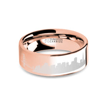 Load image into Gallery viewer, San Francisco City Skyline Engraved Rose Gold Tungsten Ring