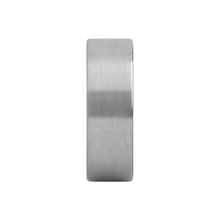 Load image into Gallery viewer, Retro Wedding Ring 8-Bit Pixelated Heart in Brushed Silver Tungsten