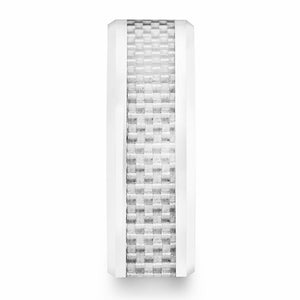 White Carbon Fiber White Ceramic Ring