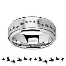 Load image into Gallery viewer, Flock of Flying Birds Engraving Tungsten Carbide Spinner Ring