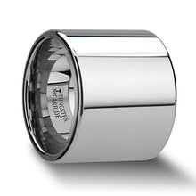 Load image into Gallery viewer, Ultra Wide Flat Pipe Cut Polished Tungsten Ring