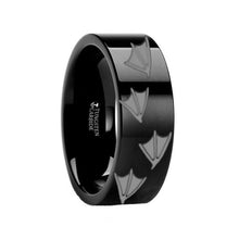 Load image into Gallery viewer, Duck Prints Engraved Black Tungsten Ring