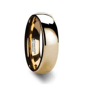 Gold Tungsten Carbide Wedding Band for Men and Women