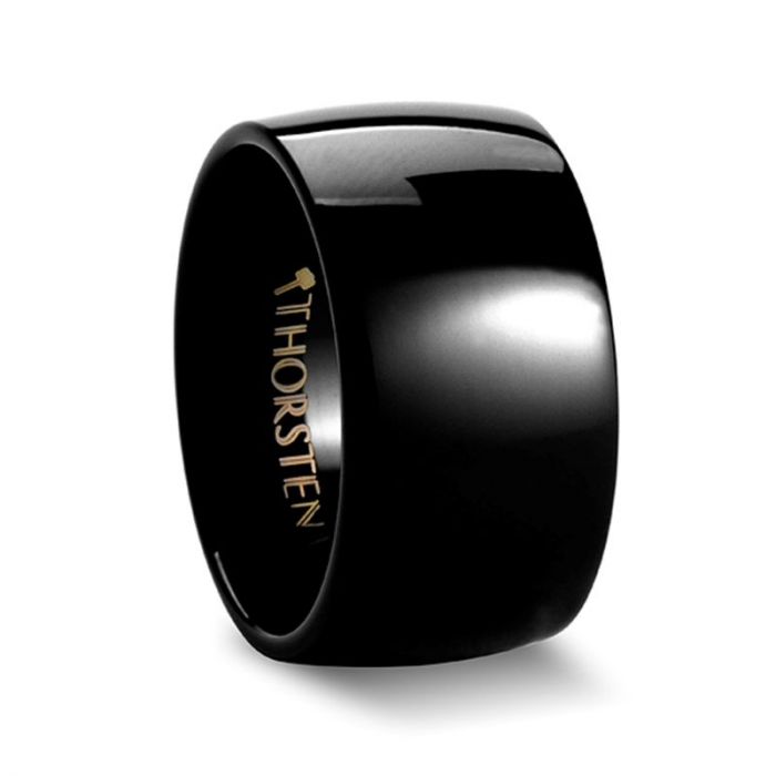 Domed Black Tungsten Wedding Ring