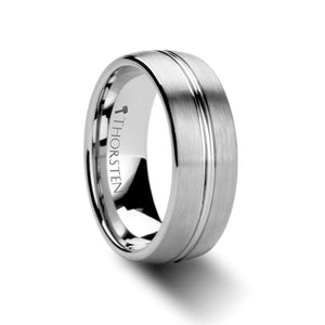 Domed Grooved Center Tungsten Carbide Ring
