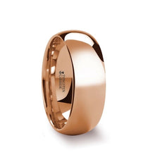 Load image into Gallery viewer, Classic Rose Gold Plated Tungsten Wedding Band, Domed, Polished